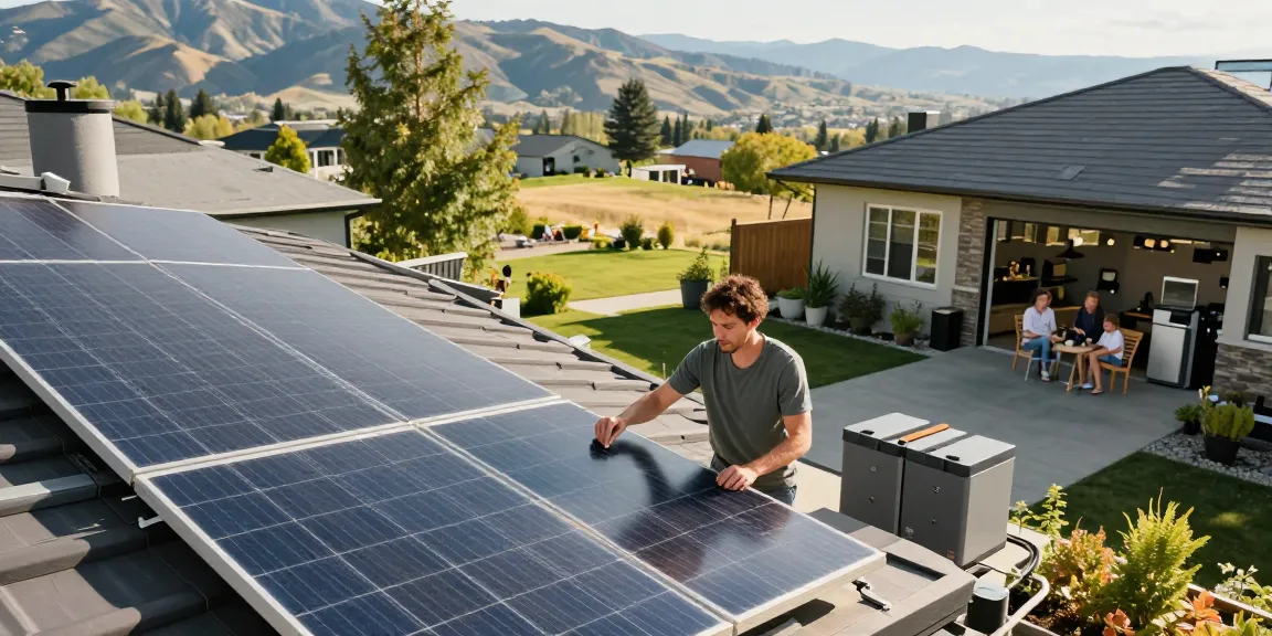 Solar panel installation for backup power for home Kelowna, showcasing energy-efficient setup